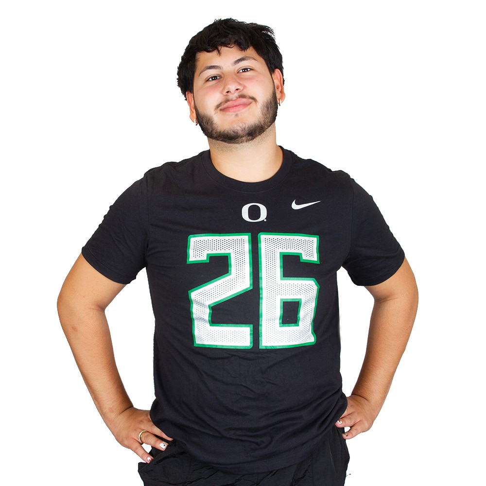 Student Athlete, Nike, Black, Crew Neck, Cotton, Men, Unisex, Football, NIL, #26, Devon Jackson, T-Shirt, 983432